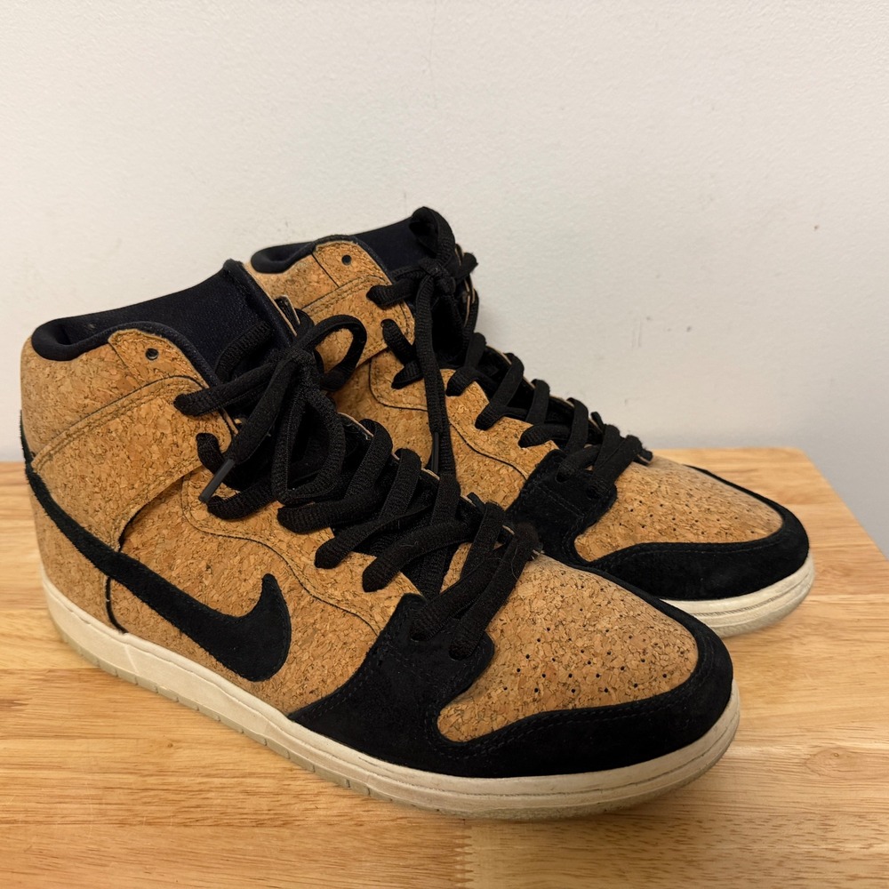 Nike SB Dunk High Cork Black Suede High Top Sneakers 313171-026 Size 11